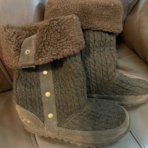 Sketcher knit and suede boots coco 7.5 - Picture 2 of 7
